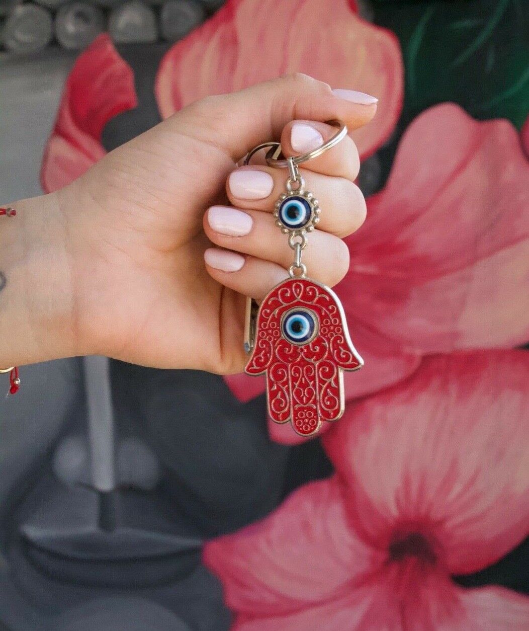 Evil Eye Good Luck Charm Keychains Hamsa