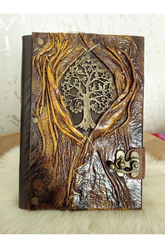 Handmade Leather Journal Life Tree of Life Brown