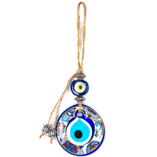 Evil Eye Glass Wall Hanging Decoration 3" in