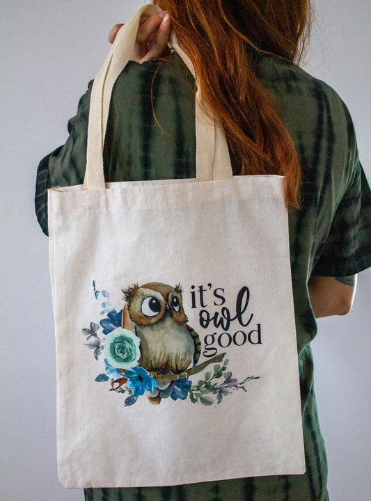 Organic Cotton Tote Bag Owl