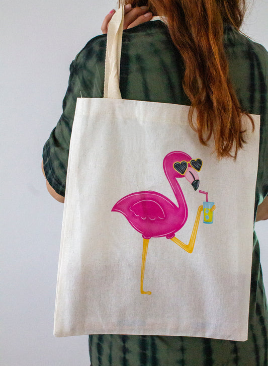 Organic Cotton Tote Bag Flamingo