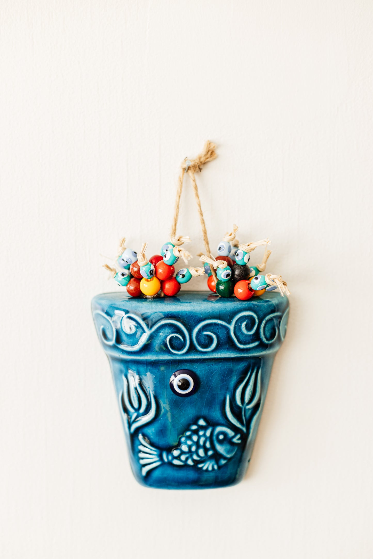 Handmade Ceramic Art Good Luck Charm Wall Hanging