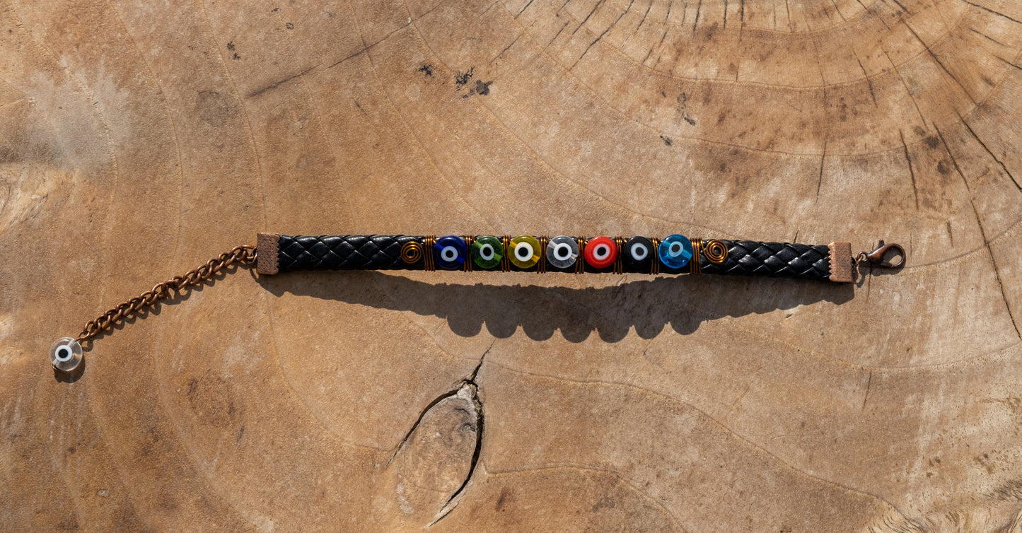 Handmade Evil Eye Glass Beads Colorful Bracelet