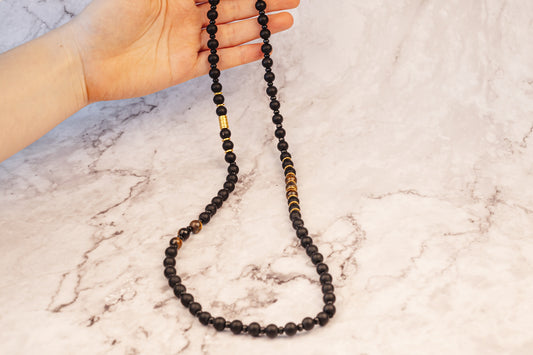 Handmade Onyx Stone Beads 8mm Unisex Necklace