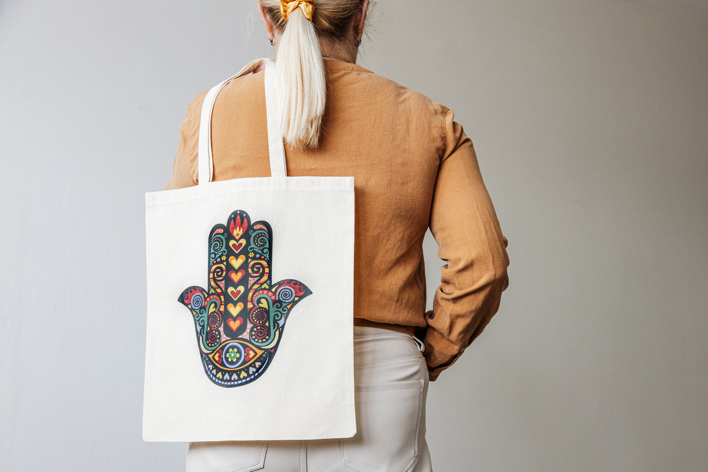 Organic Cotton Tote Bag Hamsa