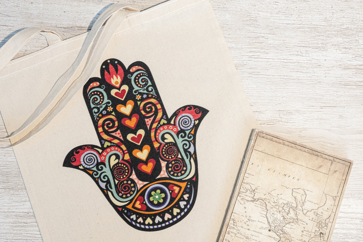 CRETE TRADING INC - Organic Cotton Tote Bag Hamsa