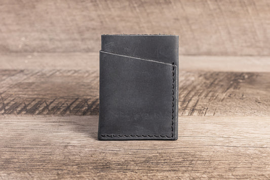 Handmade Leather Card Holder Black