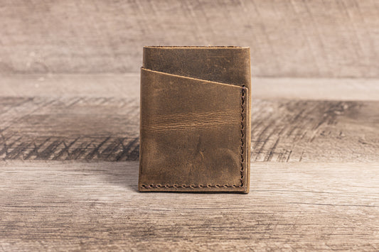 Handmade Leather Card Holder Brown