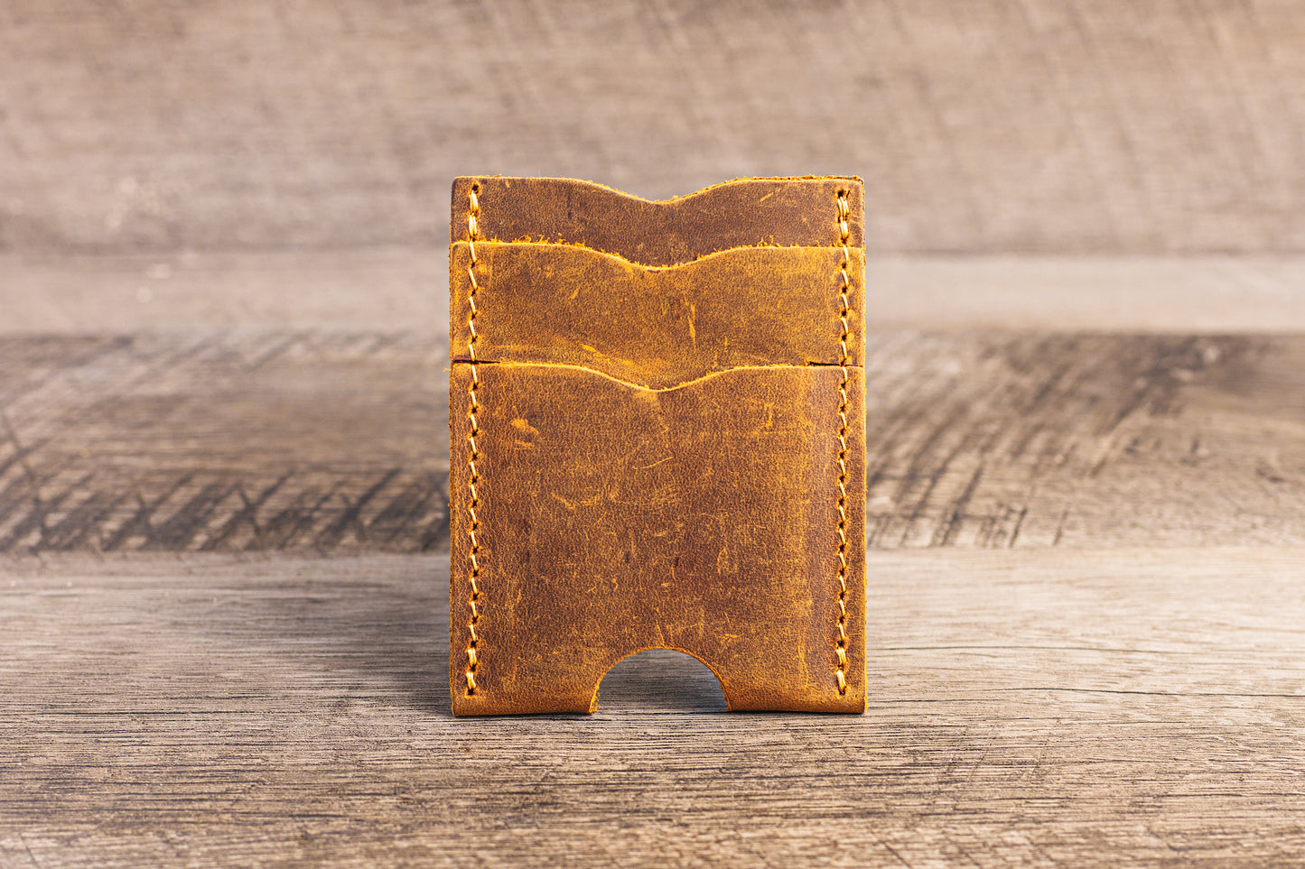 Handmade Leather Unisex Card Holder Rustic Brown