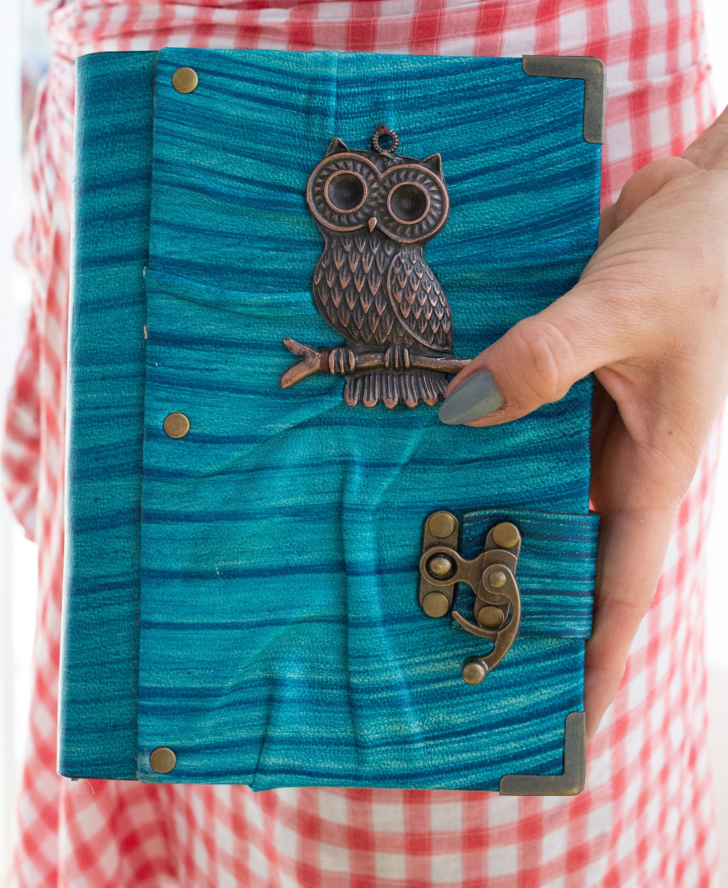 Handmade Leather Journal Belt Strap Owl