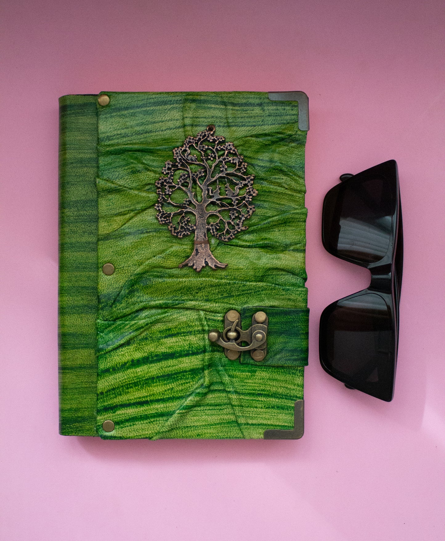 Handmade Leather Journal Belt Strap The Tree of life