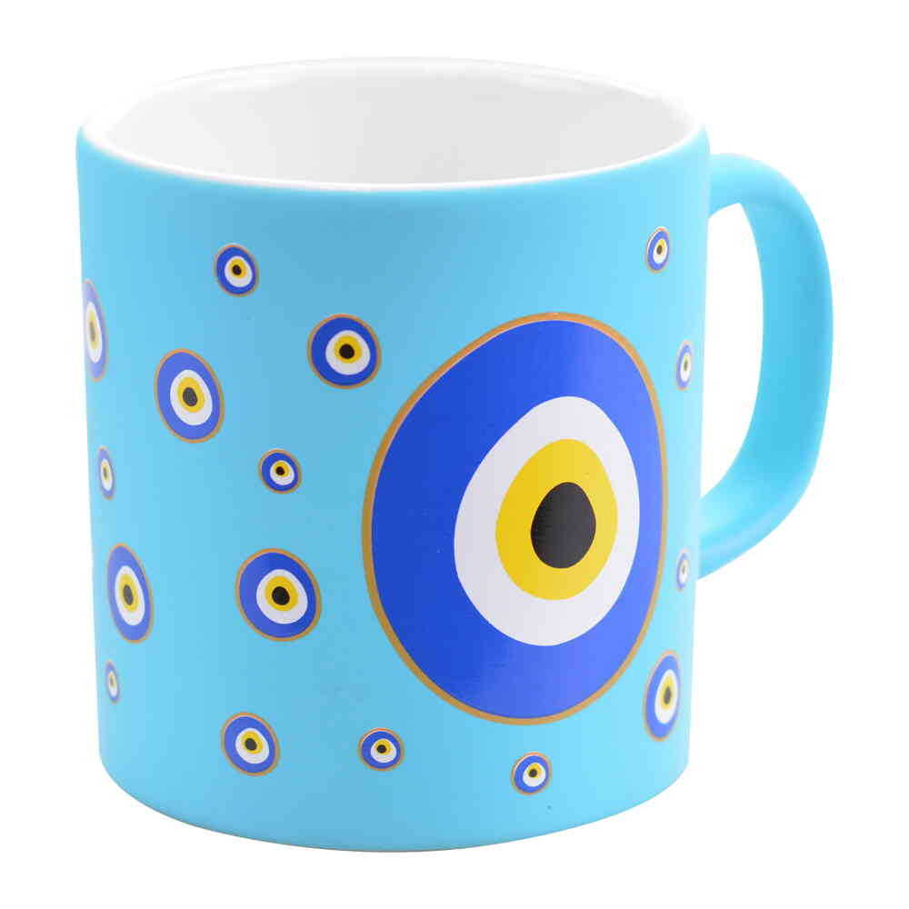 Ceramic Evil Eye Mugs Turquoise