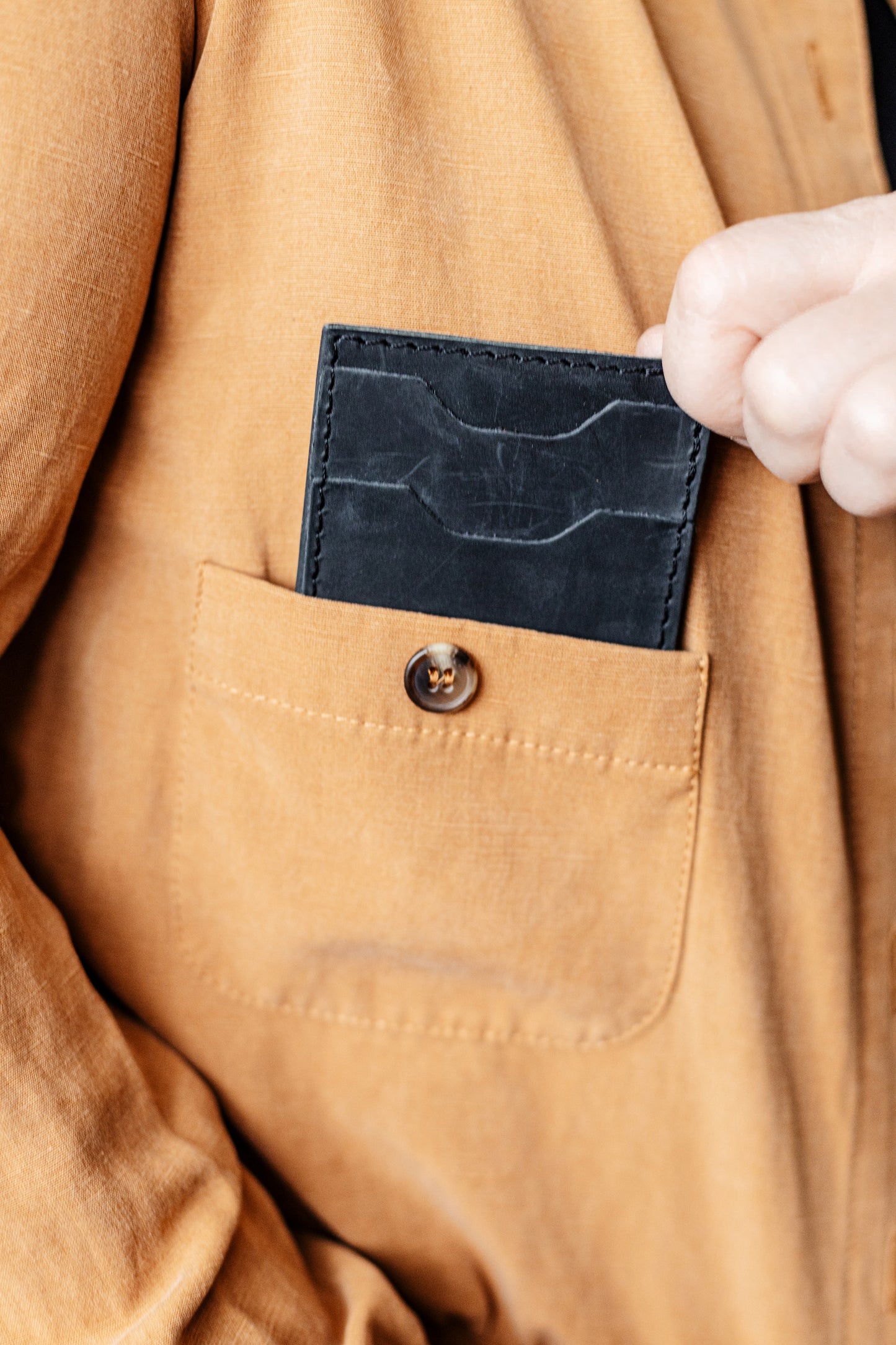 Handmade Leather Unisex Card Holder Black